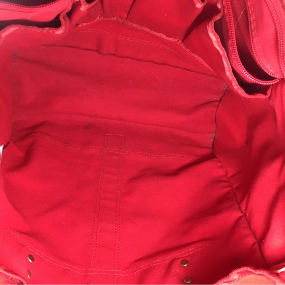 Wilderness Pride Bag Red Tote Purse Cotton Shopping Shopper Handbag Shoulder - Picture 9 of 11